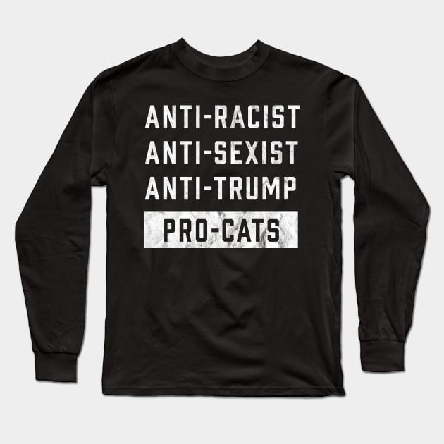 Anti Trump Funny Cat Lover Long Sleeve T-Shirt by mindeverykind